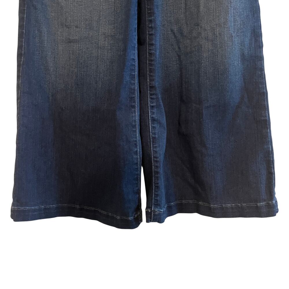 Paige Wide Leg Jeans Lennie High Rise Cropped Stretch Denim Blue Size 25 - Picture 4 of 13